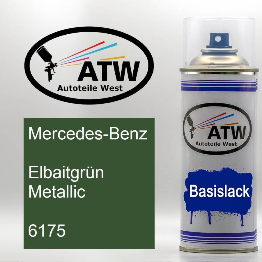 Mercedes-Benz, Elbaitgrün Metallic, 6175: 400ml Sprühdose, von ATW Autoteile West.
